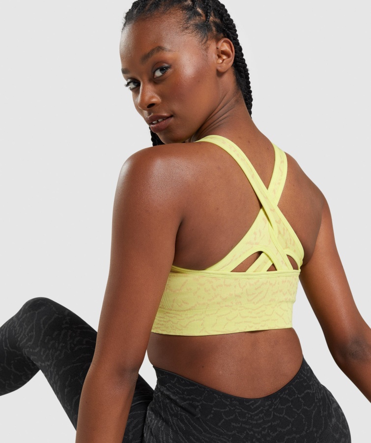 Sujetador Deportivo Adapt Animal Sin Costuras Gymshark Híbrido-luciérnaga Amarillo