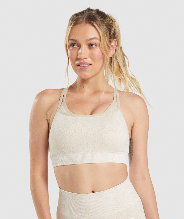 Sujetador Deportivo Sin Costuras Adapt Fleck Mineral-coco Blanco Gymshark