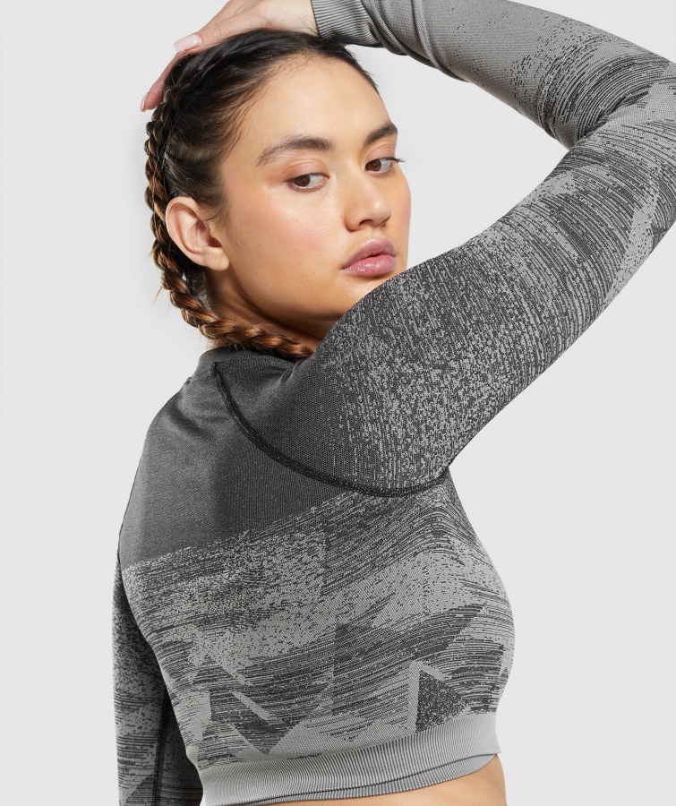 Crop Top Adapt Ombre Triángulo-negro Gymshark