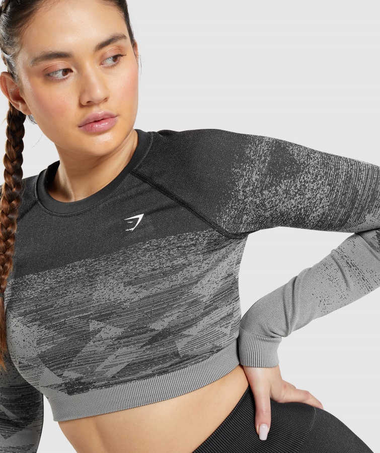 Crop Top Adapt Ombre Triángulo-negro Gymshark