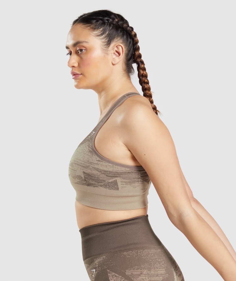 Sujetador Deportivo Sin Costuras Adapt Ombre Triangle-Penny Brown Gymshark