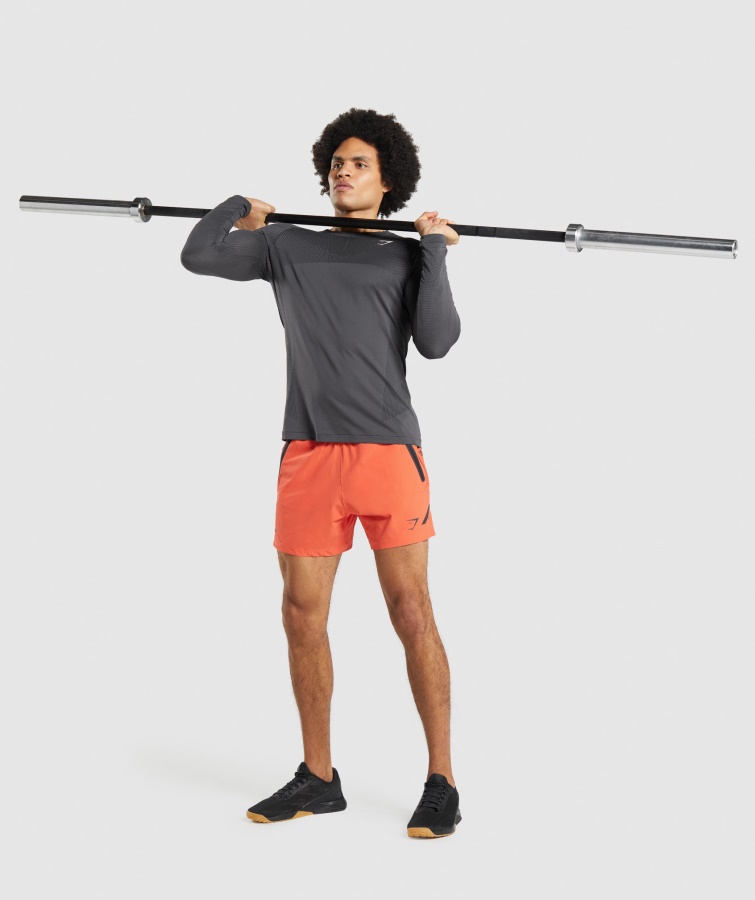 Camiseta Sin Costuras Manga Larga Apex Onyx Gris-negro Gymshark