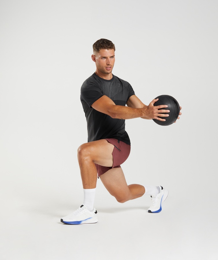 Camiseta Sin Costuras Apex Negro-silueta Gris Gymshark