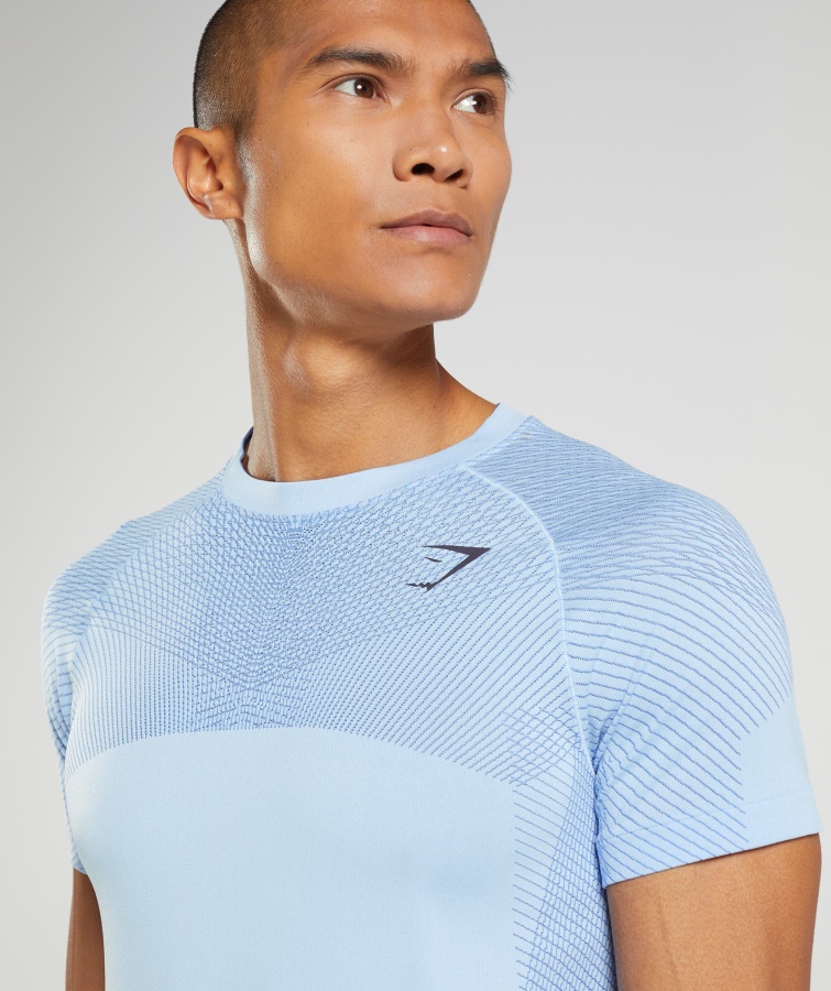 Apex Camiseta Sin Costuras Lino Azul-corte Azul Gymshark