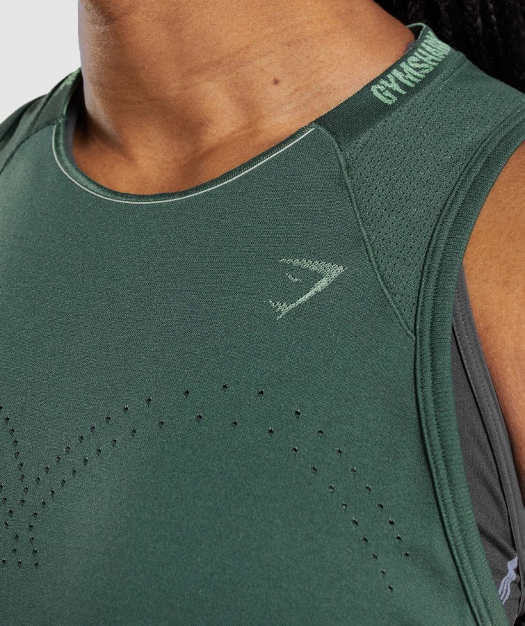 ápice Tanque Sin Costura Obsidiana Verde-pepino Verde Gymshark