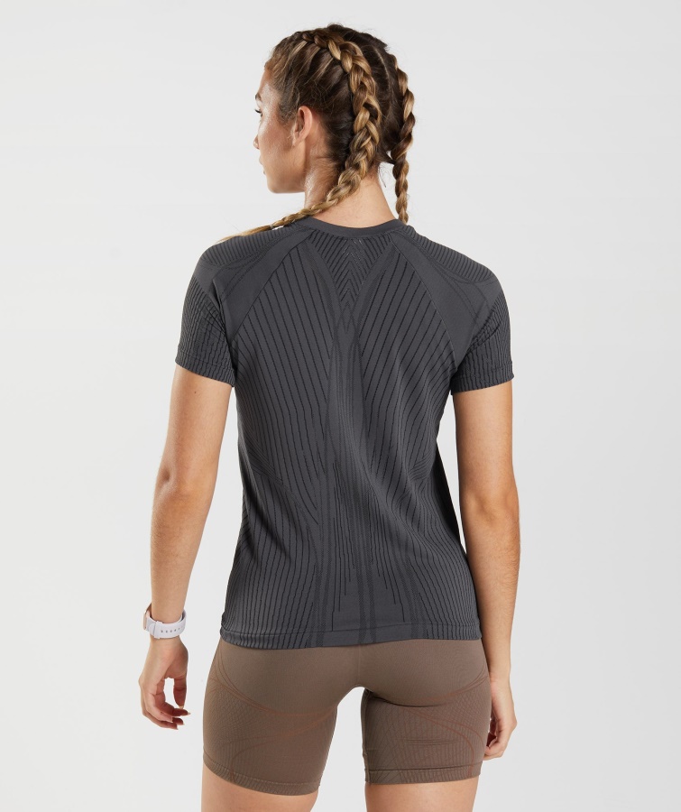 ápice Top Sin Costuras ónix Gris-negro Gymshark
