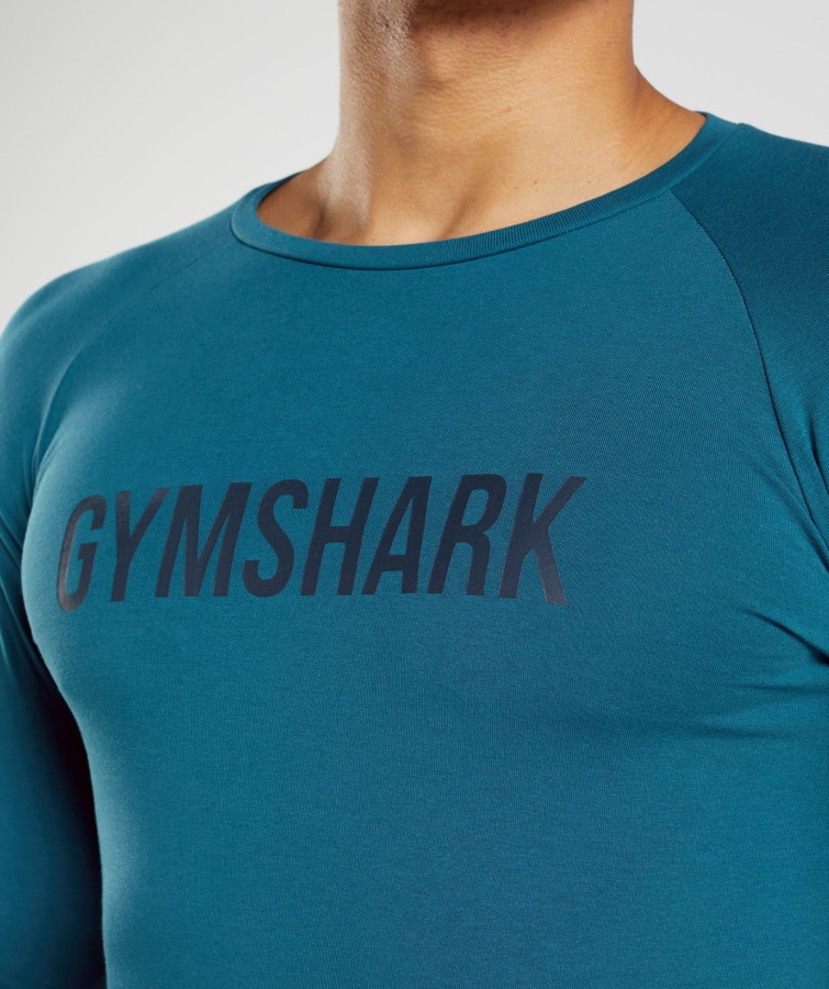 Camiseta Manga Larga Apollo Azul Atlantico Gymshark