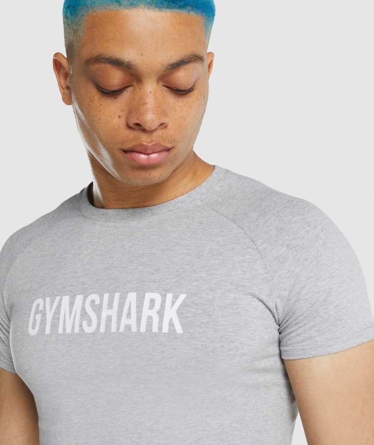 Camiseta Apollo Gris Claro Jaspeado Gymshark