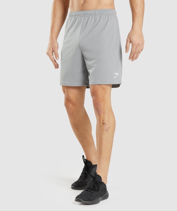 Llegada Pantalones Cortos De Punto Gris Ahumado Gymshark