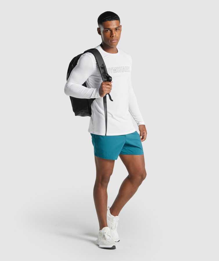 Llegada Camiseta Gráfica Manga Larga Blanca Gymshark