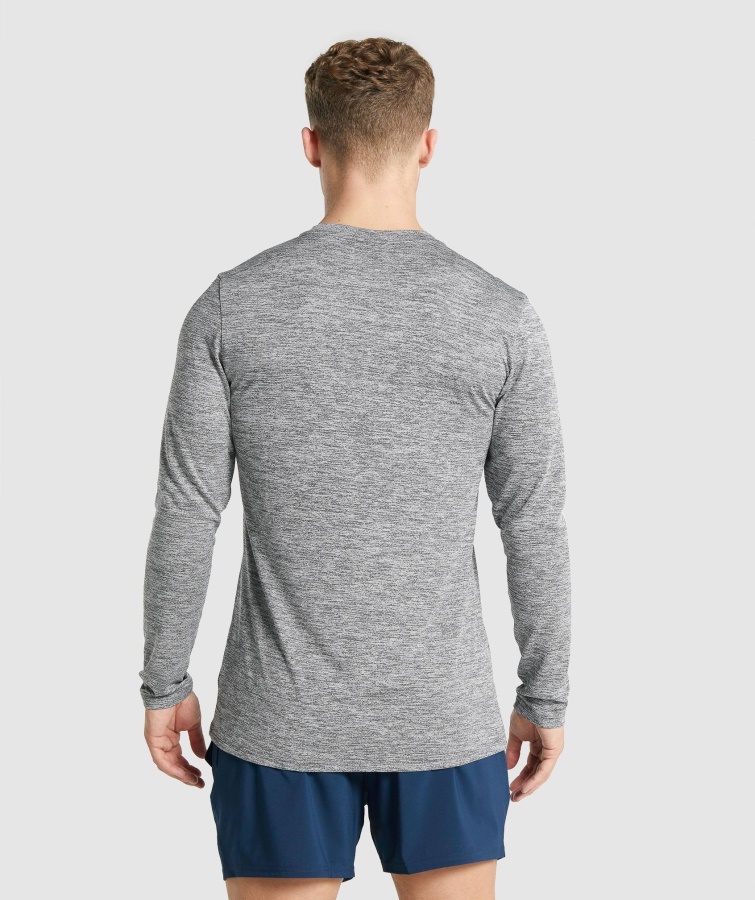 Llegada Jaspeada Camiseta De Manga Larga Carbón Jaspeado Gymshark