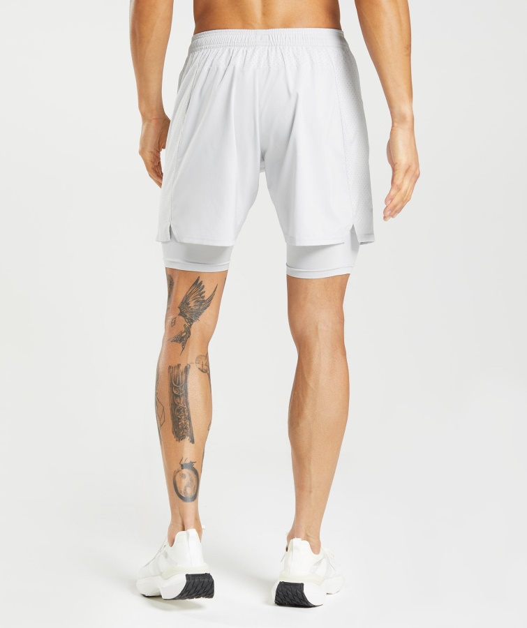 Aspect 2 En 1 Gymshark Corto Gris Claro