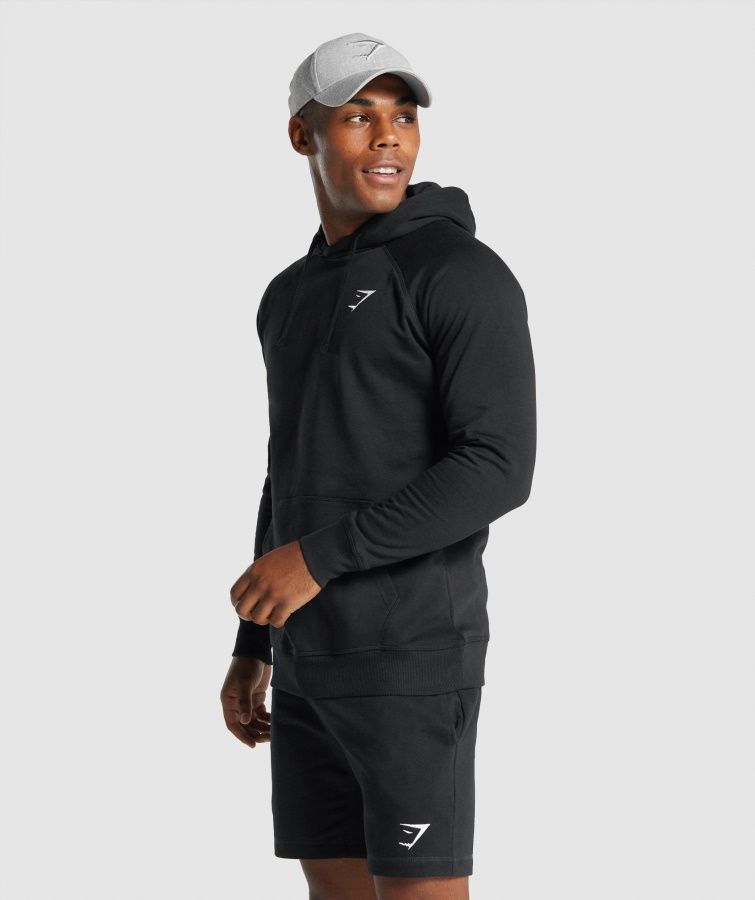 Sudadera Con Capucha Y Escudo Gymshark Negro