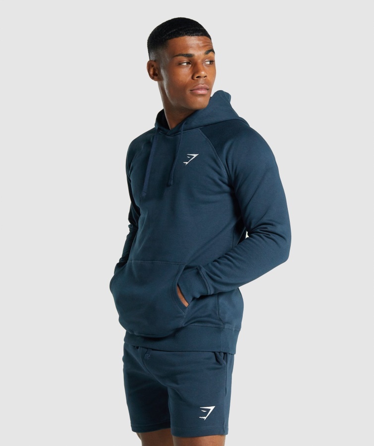 Sudadera Con Capucha Y Escudo Gymshark Azul Marino