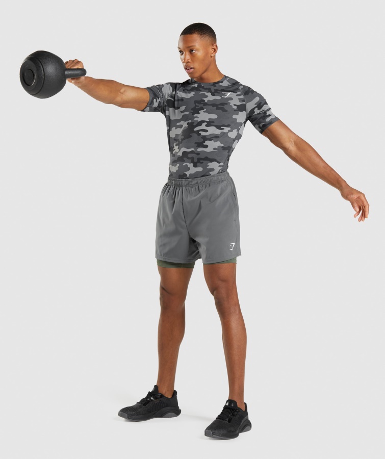 Camiseta Element Baselayer Camo Grey Print Gymshark