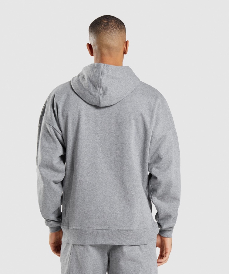 Sudadera Con Capucha Y Cremallera Extragrande Esencial Carbón Jaspeado Gymshark