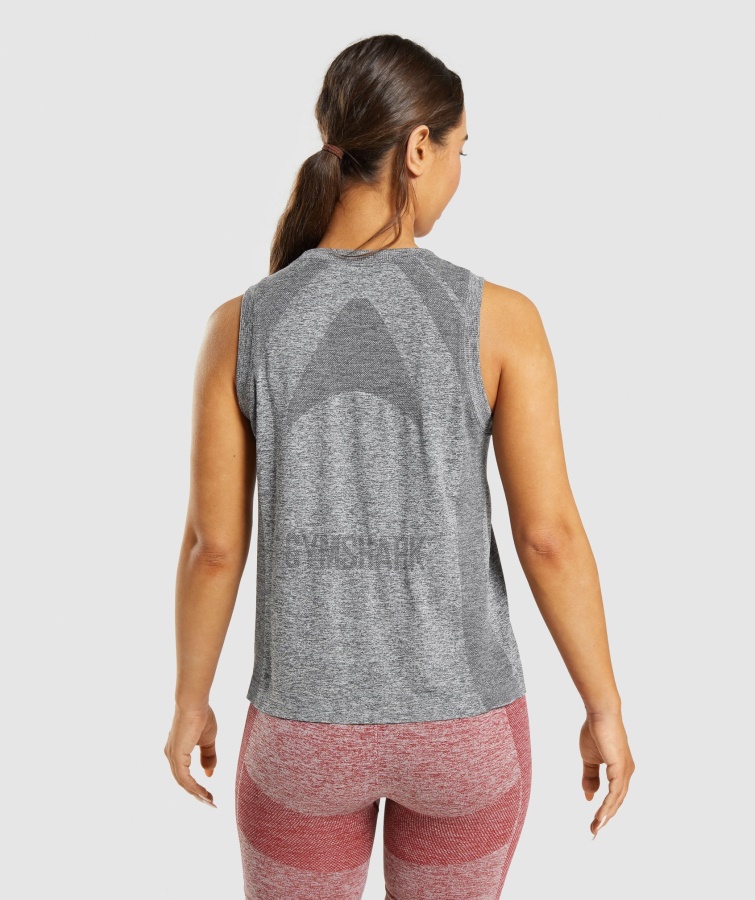 Camiseta Sin Mangas Flex Suelta Gris Antracita Jaspeado Gymshark