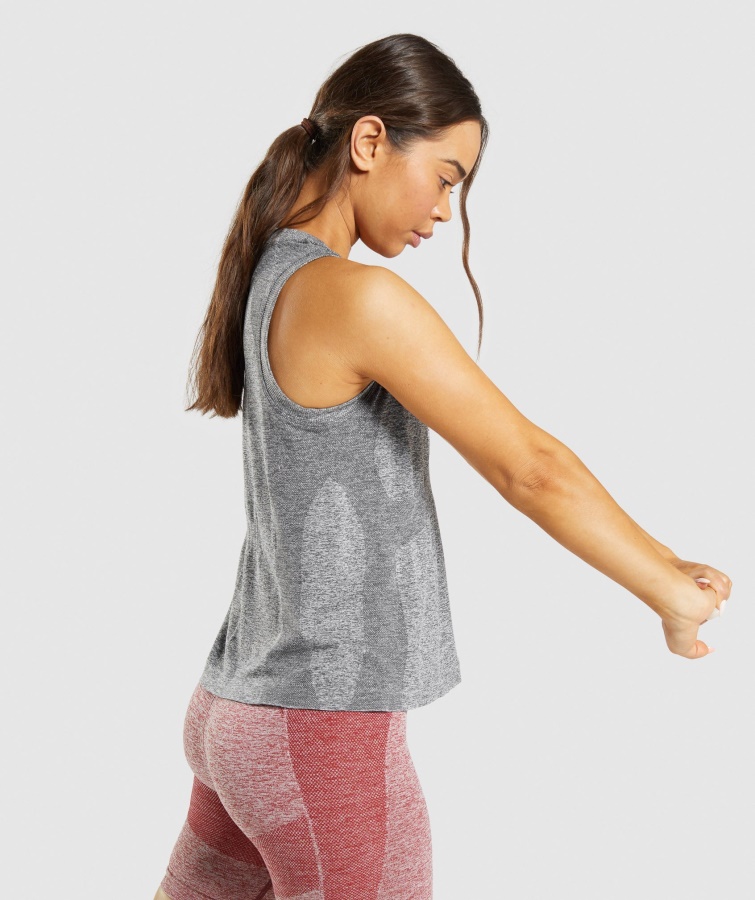 Camiseta Sin Mangas Flex Suelta Gris Antracita Jaspeado Gymshark