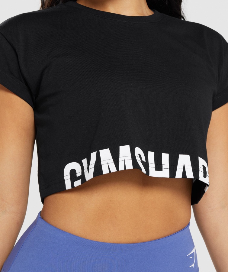 Crop Top Fracción Gymshark Negro