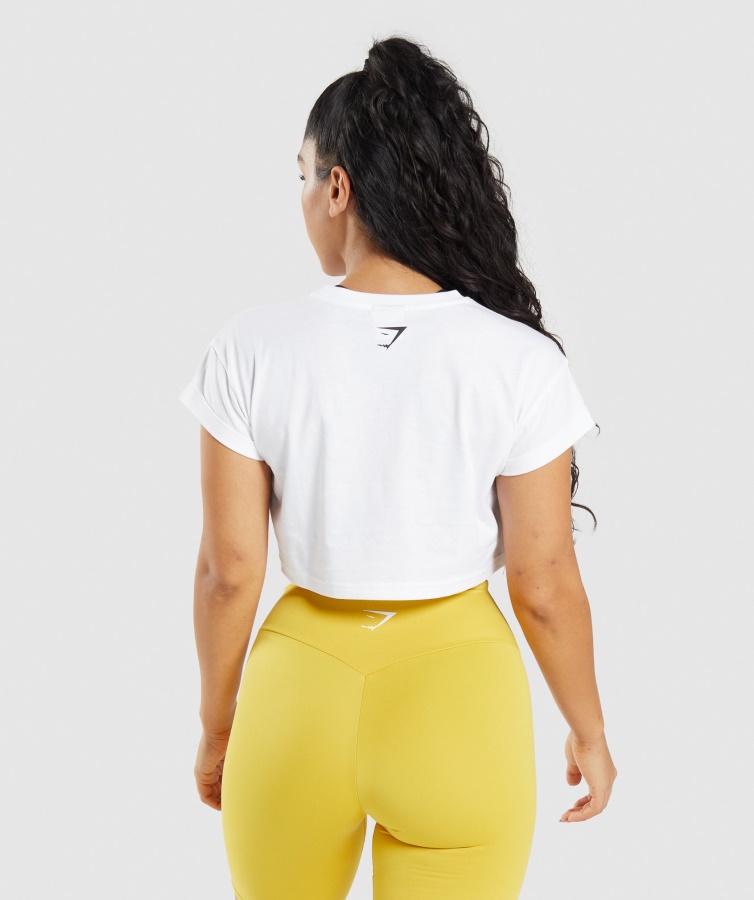 Crop Top Fracción Gymshark Blanco