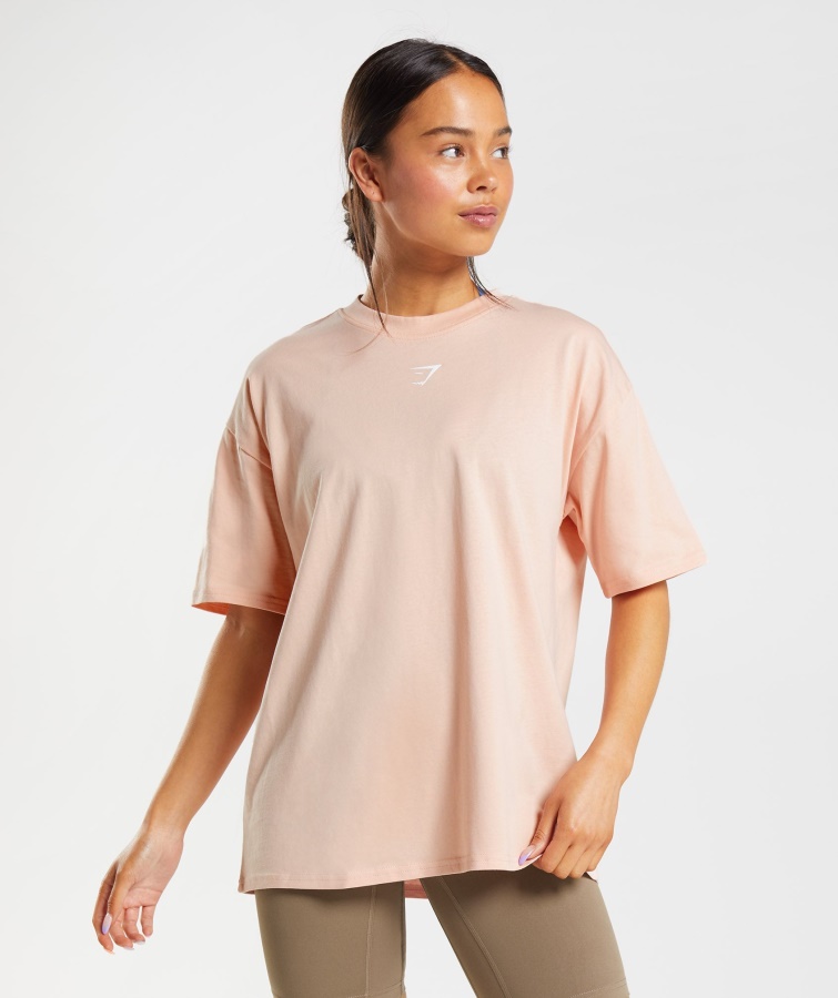 Fraccion Camiseta Oversize Rosa Arcilla Gymshark