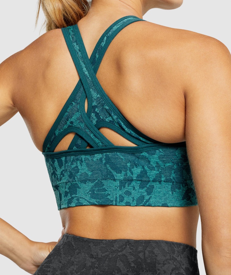 Gymshark Adapt Animal Sujetador Deportivo Sin Costuras Mariposa-verde Azulado