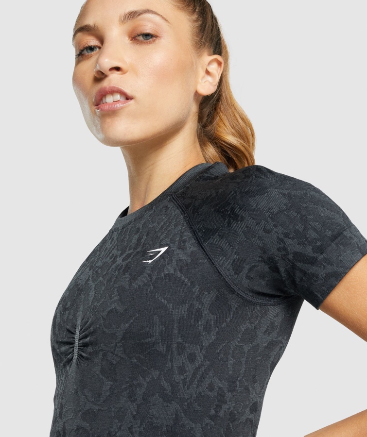 Gymshark Adapt Animal Camiseta Sin Costuras Mariposa-negro