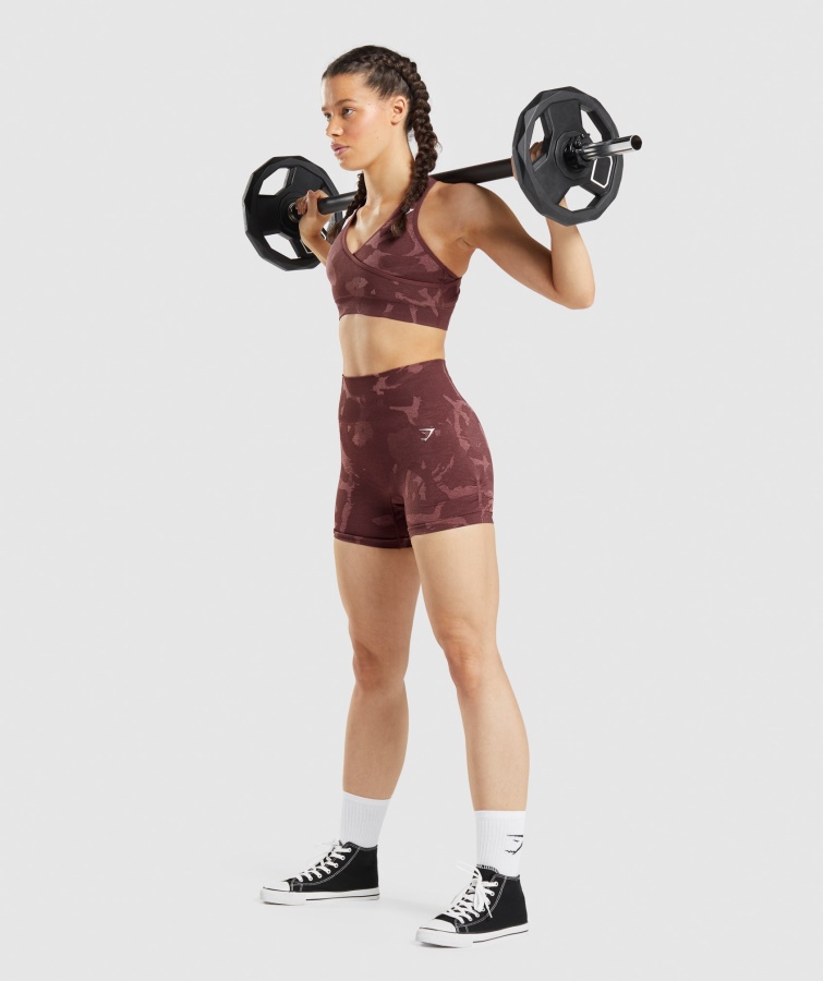 Gymshark Adapt Camo Pantalones Cortos Sin Costuras Marrón Sabana-cereza