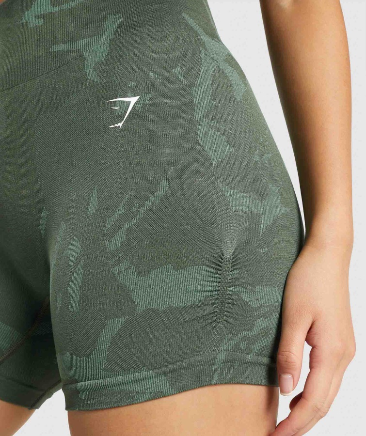 Gymshark Adapt Camo Shorts Sin Costuras Sabana-verde
