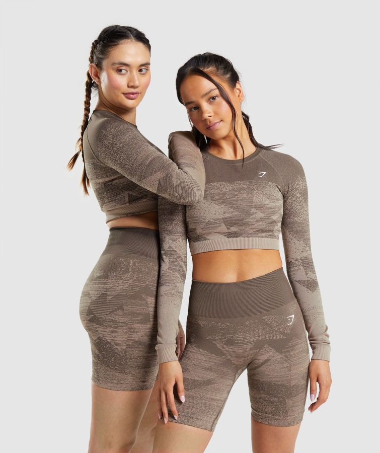 Gymshark Adapt Ombre Crop Top Triángulo-penny Marrón