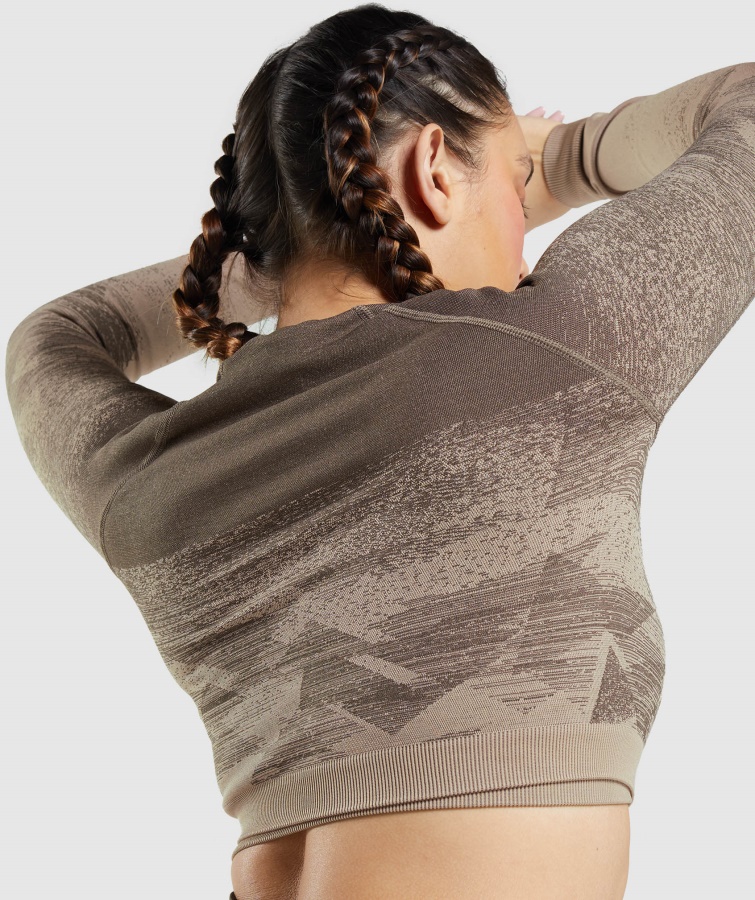 Gymshark Adapt Ombre Crop Top Triángulo-penny Marrón