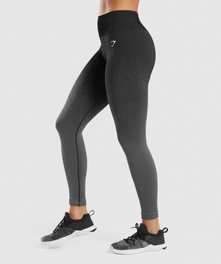 Leggings Gymshark Adapt Ombre Sin Costuras Negro-gris