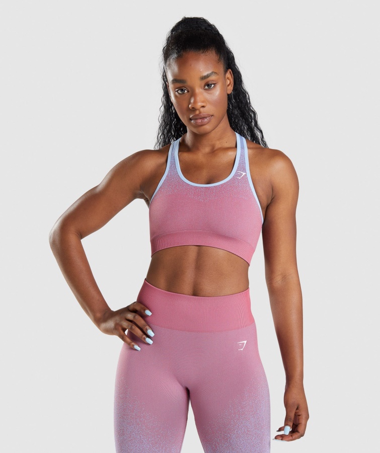 Sujetador Deportivo Gymshark Adapt Ombre Sin Costuras Rosa Rosa-azul Claro