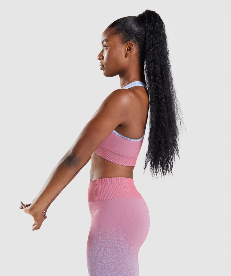 Sujetador Deportivo Gymshark Adapt Ombre Sin Costuras Rosa Rosa-azul Claro