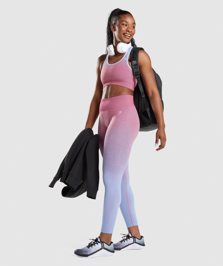 Sujetador Deportivo Gymshark Adapt Ombre Sin Costuras Rosa Rosa-azul Claro