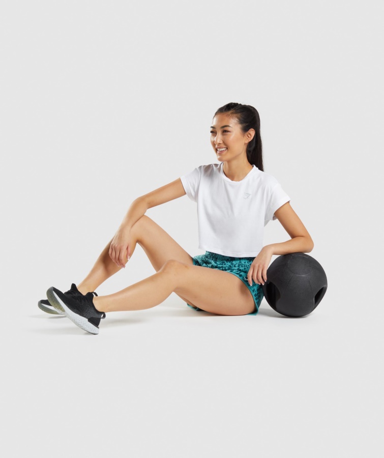 Gymshark Camiseta Corta Con Gráfico Animal Blanco