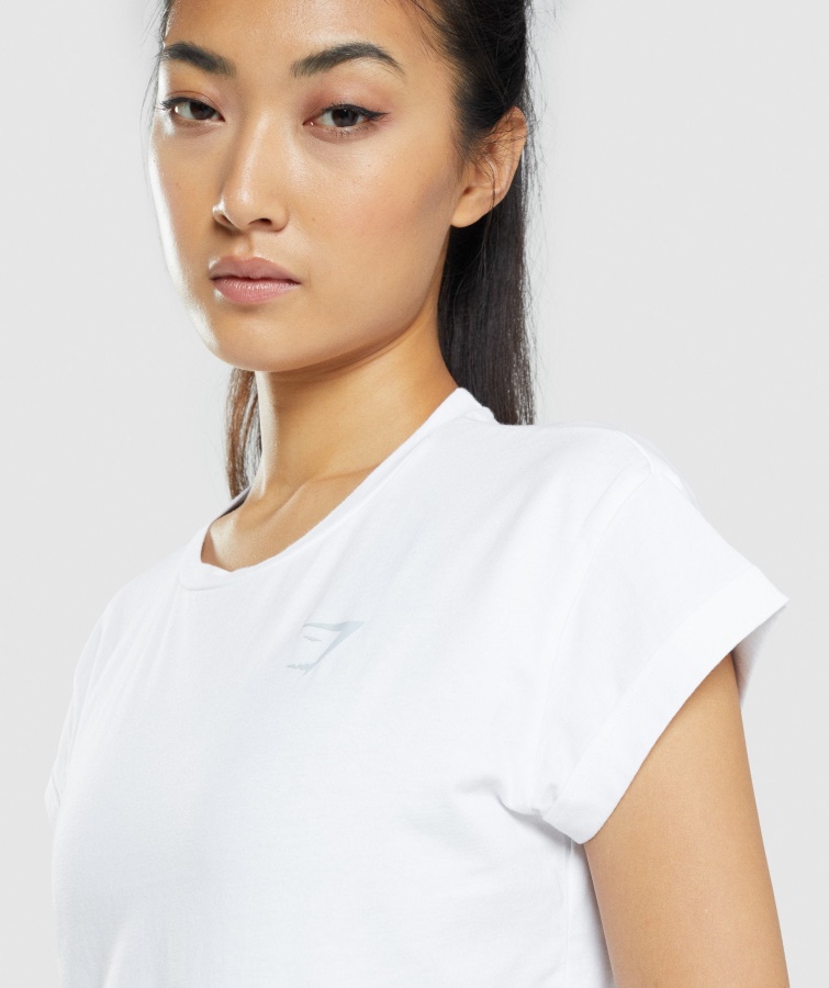 Gymshark Camiseta Corta Con Gráfico Animal Blanco