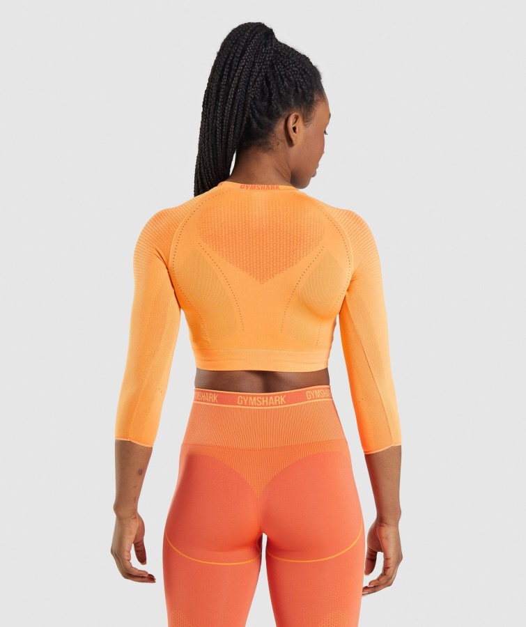 Gymshark Apex Crop Top Sin Costuras Albaricoque Naranja-papaya Naranja