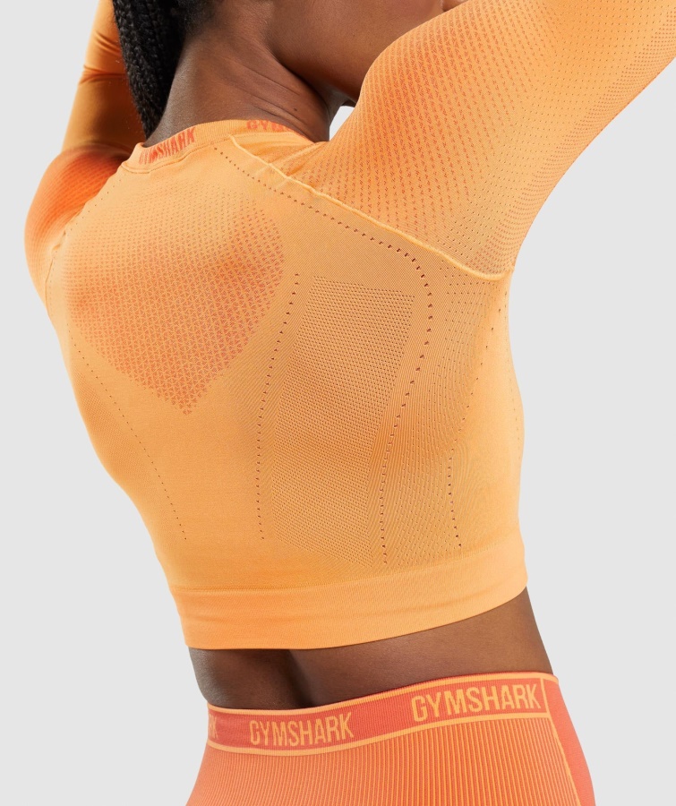 Gymshark Apex Crop Top Sin Costuras Albaricoque Naranja-papaya Naranja