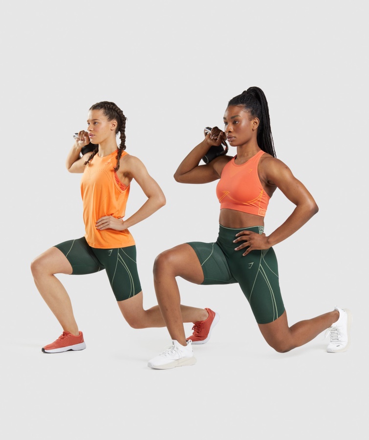 Gymshark ápice Sin Costuras De Gran Altura Corto Obsidiana Verde-pepino Verde