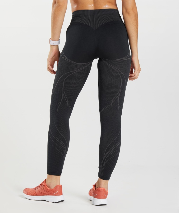 Leggings Gymshark Apex Sin Costuras Negro-gris ónix