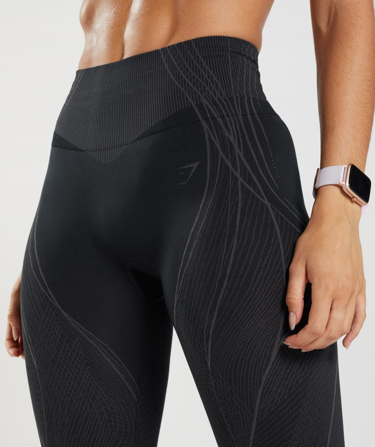 Leggings Gymshark Apex Sin Costuras Negro-gris ónix