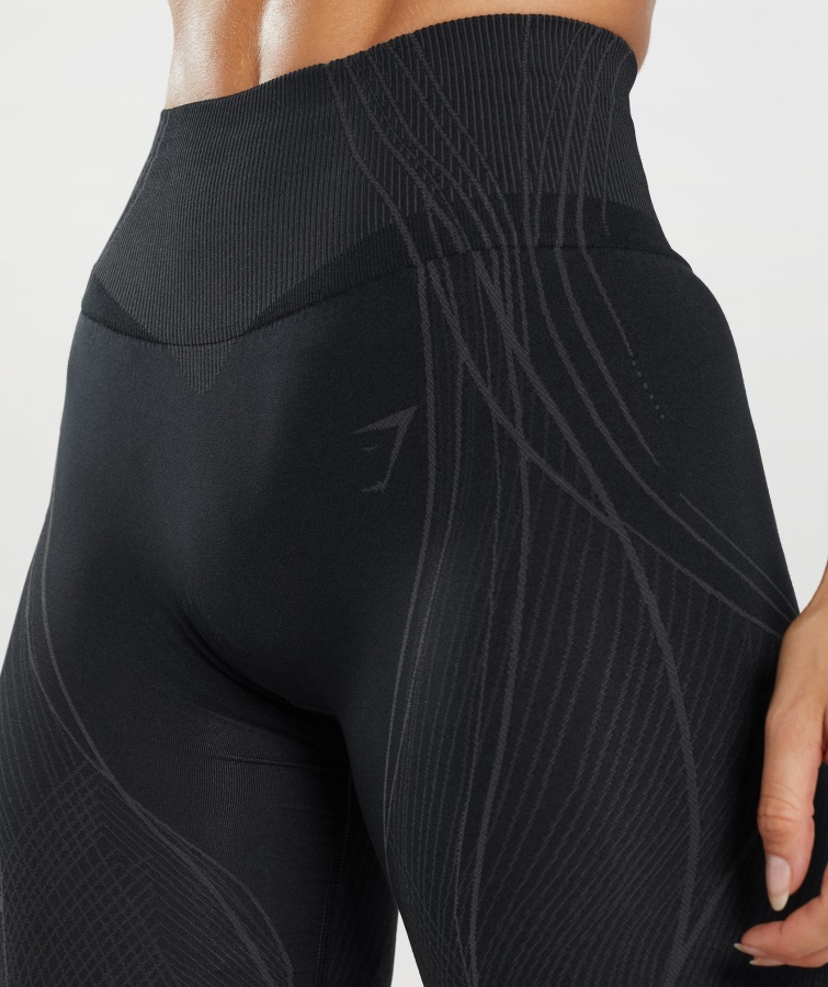 Pantalones Cortos Gymshark Apex Sin Costuras Negro-gris ónix