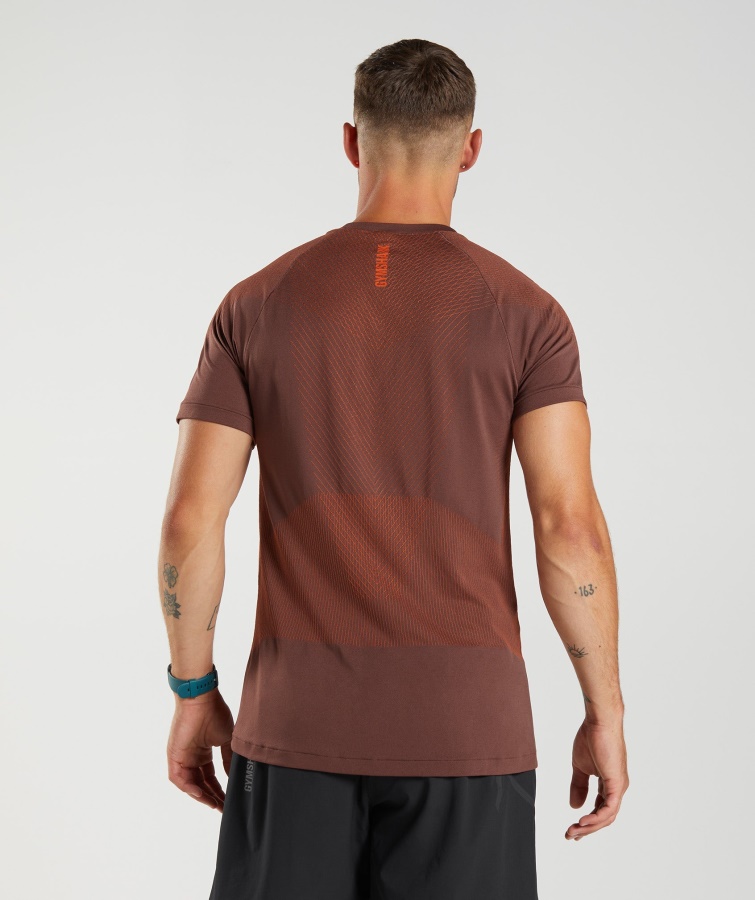 Camiseta Sin Costuras Gymshark Apex Marrón Cereza-rojo Pimiento
