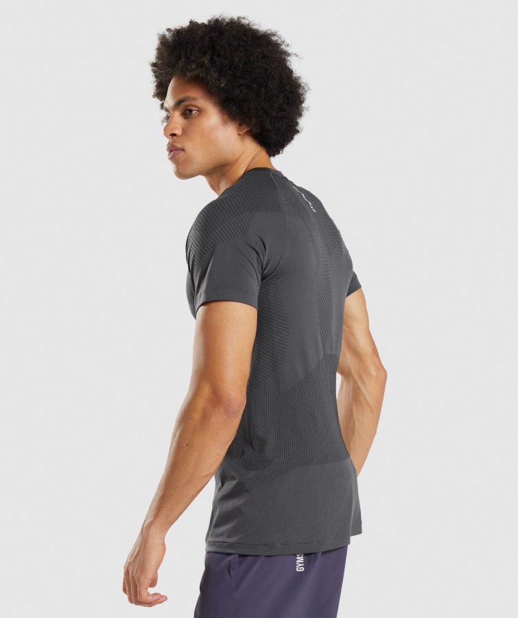 Camiseta Sin Costuras Gymshark Apex Gris ónix-negro