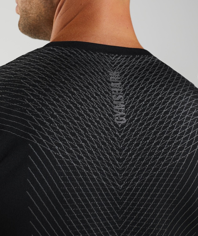 Gymshark Apex Tanque Sin Costuras Negro Silueta Gris