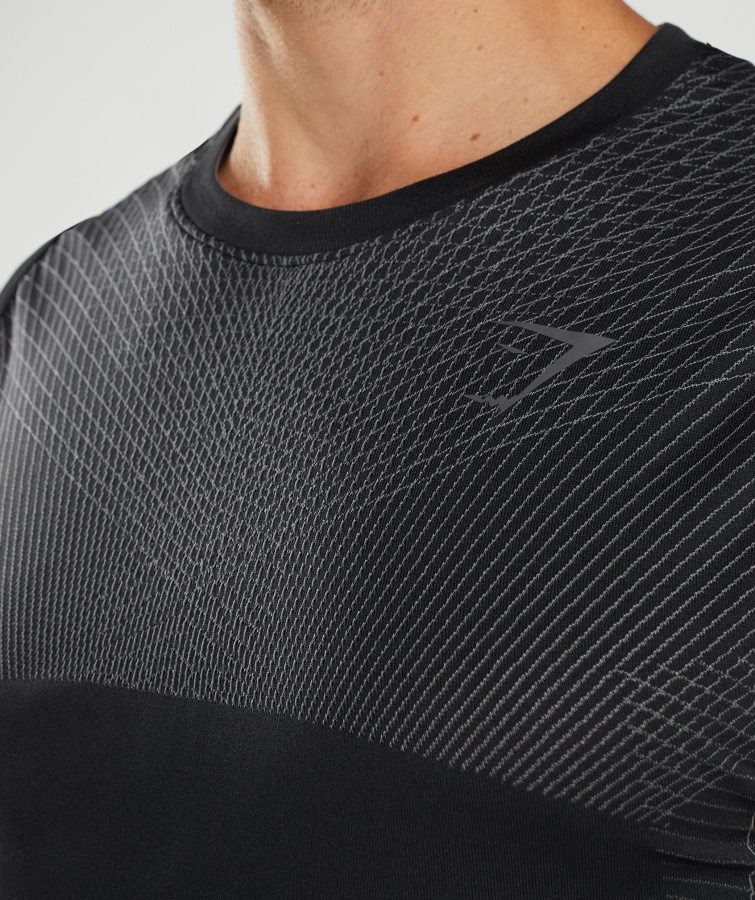 Gymshark Apex Tanque Sin Costuras Negro Silueta Gris