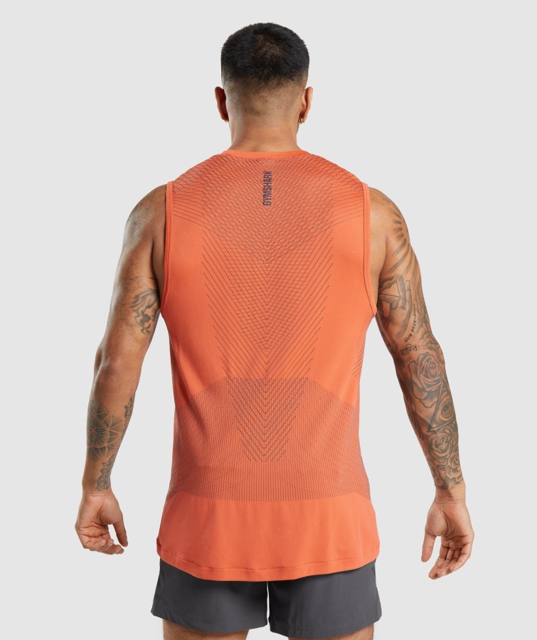 Gymshark Apex Tanque Sin Costuras Papaya Naranja-onix Gris