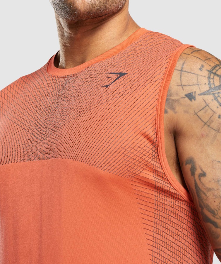 Gymshark Apex Tanque Sin Costuras Papaya Naranja-onix Gris