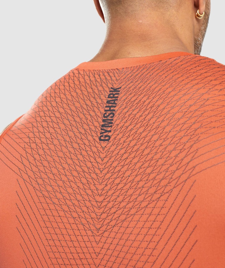 Gymshark Apex Tanque Sin Costuras Papaya Naranja-onix Gris